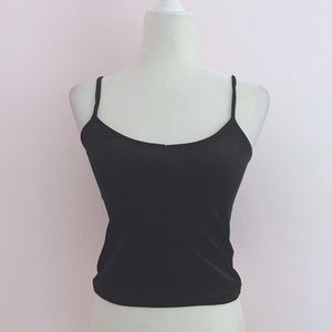 black velvet tank crop top